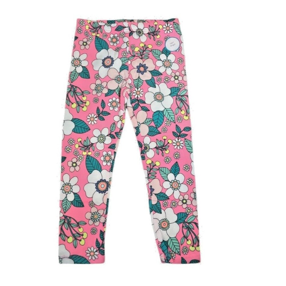 Carter's Leggings Girls7 Pink with Flowers Pull-on New w/ Tag